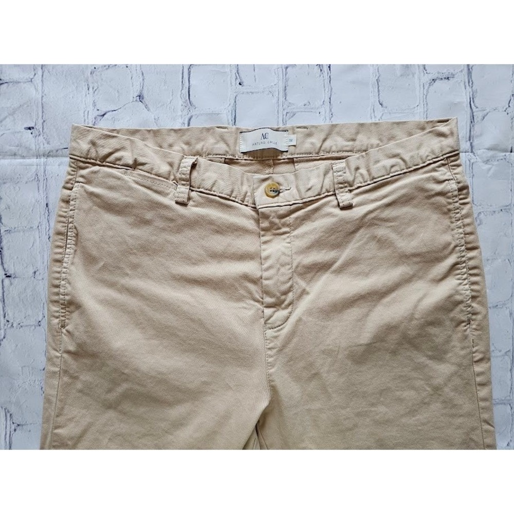Arturo Calle Aiden Slim Fit Chino Pants Mens 32x32 Tan Khaki Cotton Trousers - Picture 2 of 14